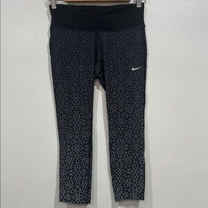 Nike Dri-Fit Running Black Compression Leggings with Speckled Pattern